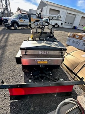 2022 Boss SNR24003 Snowrator, S/N 412327555 with Boss DPS 1.5 Exact Path Drop Spreader and Boss STB13759B ATV 4 Foot Poly Snowplow Blade Crate, S/N 409813457
