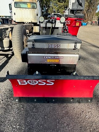 2022 Boss SNR24003 Snowrator, S/N 412717568 with Boss DPS 1.5 Exact Path Drop Spreader and Boss STB13759B ATV 4 Foot Poly Snowplow Blade Crate, S/N 412567268