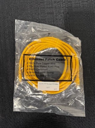 CAT 6 HIGH PERFORMANCE DATA ASSEMBLY PATCH CORDS (UTP) /  ETHERNET PATCH CABLES, 10', 14' & 15' (23 TOTAL)