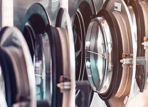 Row of industrial washers.