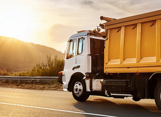 Garbage truck on the road.
